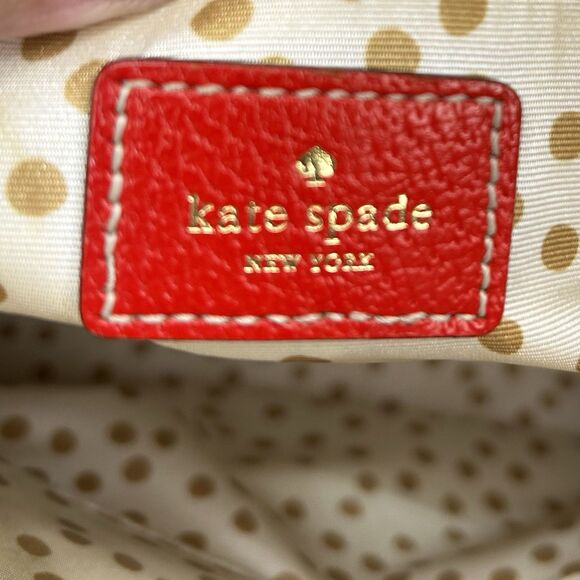Kate Spade Wellesley Maeda Satchel Handbag In Red Leather Classic Shoulder Bag - Picture 5 of 6